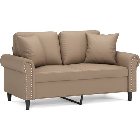 Maison Exclusive - Divano a 2 Posti con Cuscini Cappuccino 120 cm in Similpelle