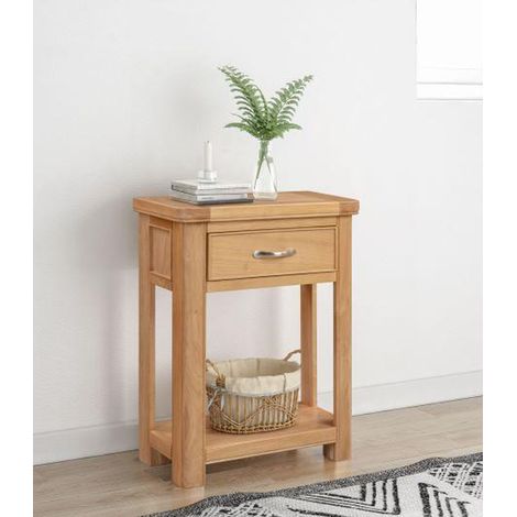 Bologna Small Console with 1 Drawer - L30 x W60 x H75 cm - Oak