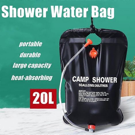 Douche de camping portable 20 L (absorption de chaleur) - Sac à dos d'hydratation (1/5)