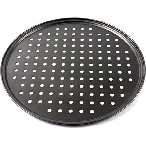 Dailygoods - Plato de pizza perforado de 32 cm - Redondo - Acero al carbono (1/5)