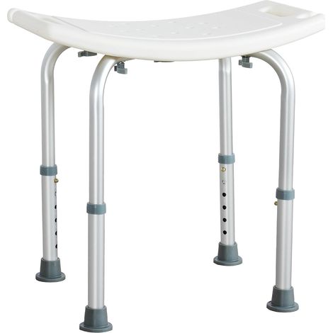 Tabouret de douche en aluminium avec dossier, siège de bain réglable pour seniors, personnes âgées et femmes enceintes, assise confortable (1/5)