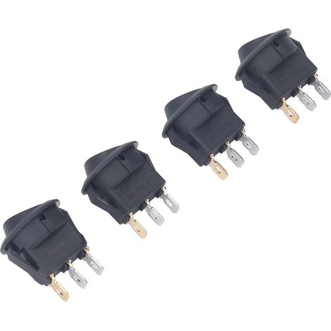 Lot de 4 interrupteurs ronds 12 V, 3 broches, 2 positions, à bascule, pour bateau, 20 mm (1/5)