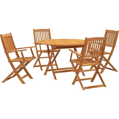 Maison Exclusive - 5-tlg. Garten-Essgruppe Massivholz Akazie (1/5)