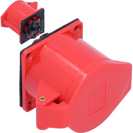 Prise de courant industrielle encastrée triphasée 5 broches 32 A, étanche à la poussière, aux explosions et à l'eau, 220-380 V / 240-415 V (1/5)