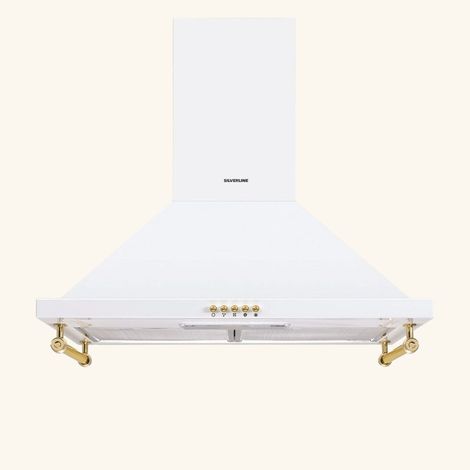 Silverline – Hotte décorative murale 90 cm – Extraction – Classe A – Débit d'air 644 m3/h – Niveau sonore 67 dB – Finition blanc mat