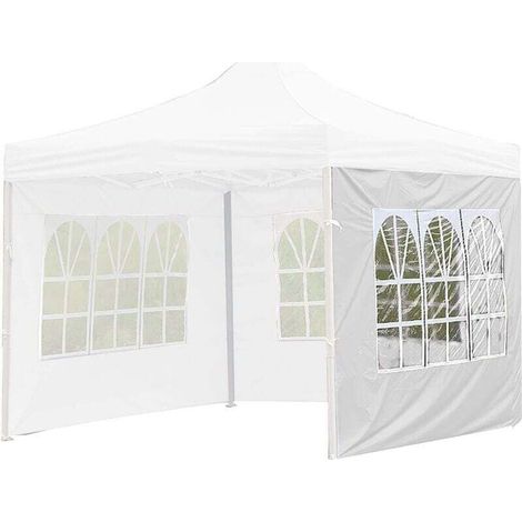 Tenda impermeabile 3x2 m, bianca con pannello laterale, spessore 0,15 mm. Disponibile in 12 misure.