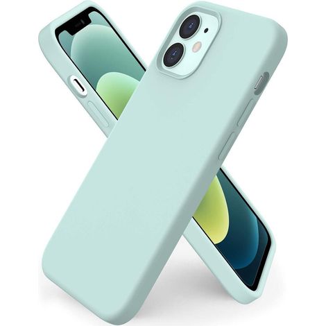 Hülle für iPhone 12 mini 5,4 Zoll, Flüssigsilikon, Ultra Dünn, Stoßfest, Minzgrün (1/5)