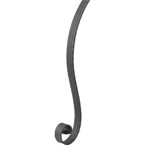 Corrimano  martellato e scanalato - Altezza 860 mm larghezza 40 mm spessore 8 mm - Ferro battuto - Saldatura