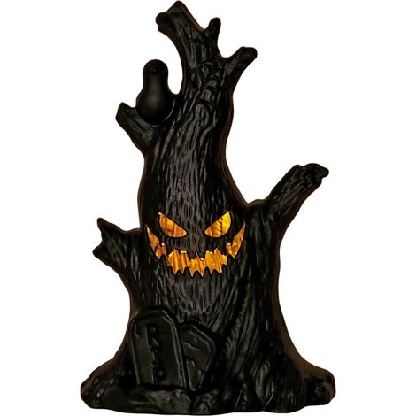 Lanternes d'Halloween, guirlandes lumineuses LED en forme de souche, décorations d'Halloween à piles pour intérieur et extérieur. (1/5)
