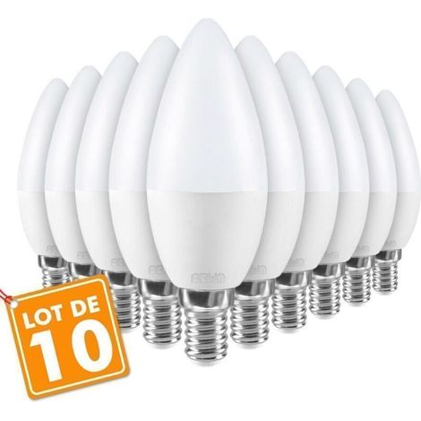 Lot de 10 ampoules LED E14 5.5W eq 40W C37 Température de Couleur: Blanc Chaud 3000K (1/4)