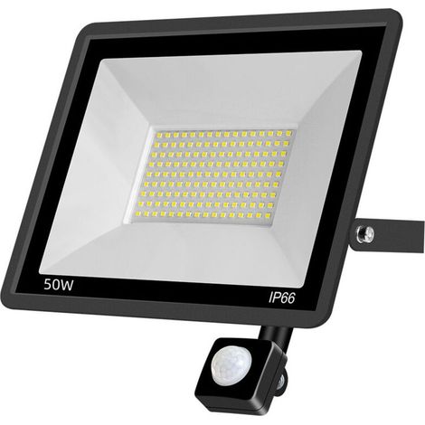 XEPHO 50W Projecteur LED Exterieur Detecteur de Mouvement, IP66 Étanche Spot LED Avec Détecteur, 5000LM 7000K Blanc Froid Eclairage Exterieur, Lampe Exterieur pour Jardin Terrasse Entrée