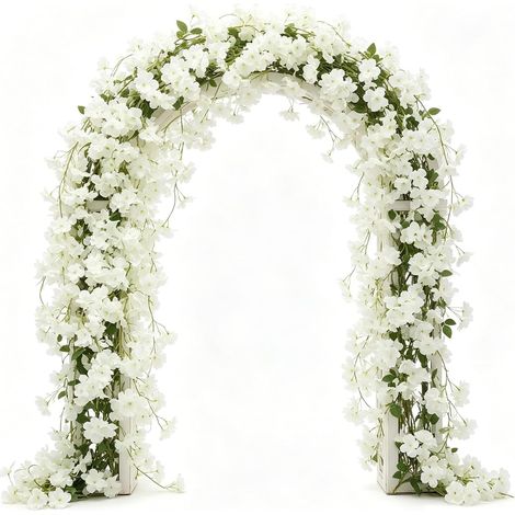 3 Guirlandes Fleurs Cerisier Rose Pâle 180cm Soie Artificielle Déco (1/5)