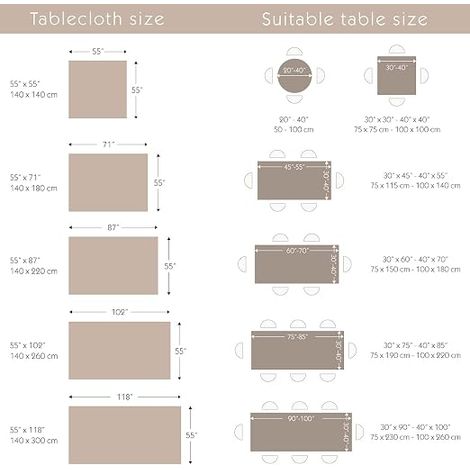 Linge de table coton 140x180 cm Nappe table rectangulaire 140 x (1/4)