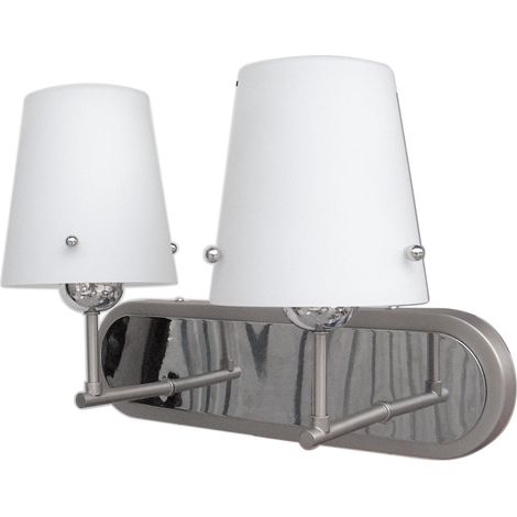 Applique Candellux Tango doppia 2xE27 cromata vetro bianco (1/2)