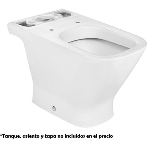 Roca – Cuvette pour WC à poser carrée avec sortie horizontale – SQUARE THE GAP – Installation au sol – Chasse d'eau 4,5/3 L