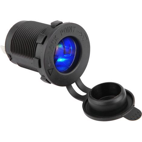 12-V-Zigarettenanzünderbuchse mit blauer LED für Auto, Motorrad, Boot