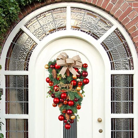 Couronne de Noël et d'hiver pour porte d'entrée – Décoration festive, accessoire à suspendre (porte, fenêtre, porche) (1/5)
