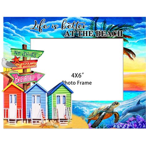 Signes Grimalt Cornice per foto rettangolare da spiaggia blu - Cornici 18x23x2 cm per la decorazione domestica