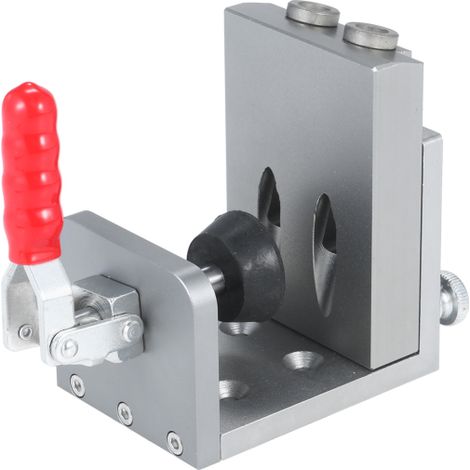 Plantilla de posicionamiento para agujeros ocultos de aleación de aluminio, guía de perforación en ángulo de 15° con abrazadera rápida, herramienta para trabajar la madera.
