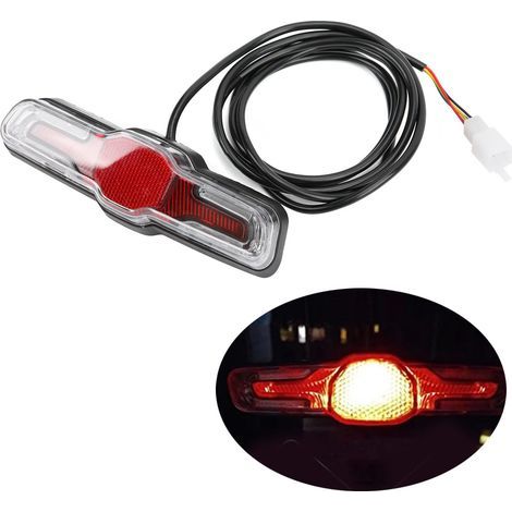 Fanale posteriore a 5 LED in ABS per bici elettrica 36V/48V/60V per motore nel mozzo, accessori di sicurezza per ciclismo notturno (1/5)