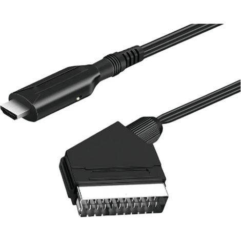 Câble convertisseur SCART vers HDMI de 1 mètre, adaptateur vidéo et audio, convertisseur pour téléviseurs HD. (1/3)