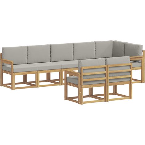 Set di divani da esterno 8 pz Bianco e Grigio Chiaro vidaXL (1/5)