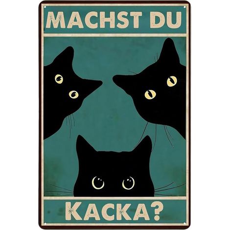 French Vintage Metal Plaque Tu Fais Caca (1/5)