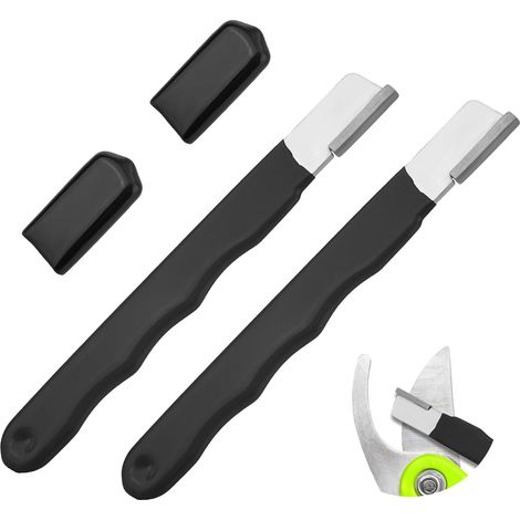 Lot de 2 Aiguiseurs d'Outils de Jardin, Aiguiseur Polyvalent Aiguiseur de Lame de Poche Portable pour Sécateurs Hachettes Ciseaux Faucilles Cisailles à Clôture (Noir) (1/5)