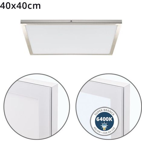 Panel de superficie VOLTAIRE 40x40 36W LED 2880lm 6400K 120° C.40xL.40xA.2,3cm Niquel (1/3)