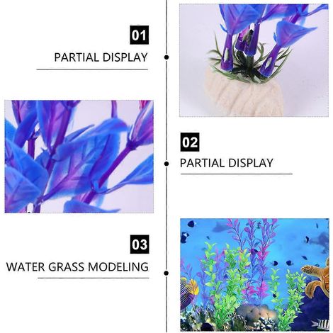Simulation Aquatic Plant Set for Aquarium Decoration 10Pcs Assorted Color (1/5)