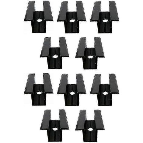 10 panneaux solaires photovoltaïques à fixation centrale, noirs, avec clips de module compatibles avec toutes les hauteurs de cadre, supports de panneaux solaires. (1/5)