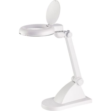 Éclairage à loupe à LED lunette 88,9 mm (3,5 po.) pied blanc avec cache, tête ronde (1/3)