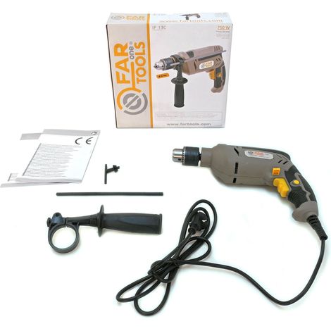 Perceuse a percussion FARTOOLS - IP 13 - 750W - Variateur de vitesse - Inverseur de sens - Mandrin a clé 13mm