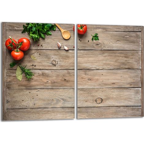 Glasschutzplatte für Herd 2x40x52 Holz