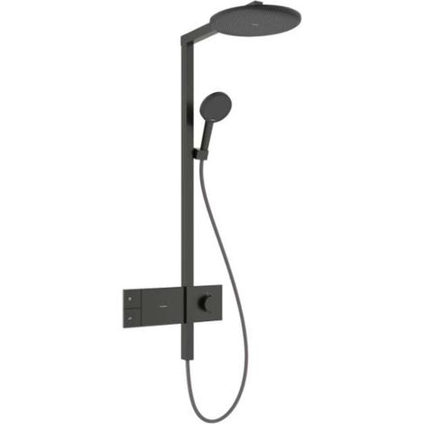 Hansgrohe Raindance Alive S - Conjunto de ducha con termostato, diámetro 30 cm, 3 chorros, cromo negro cepillado 24582340 (1/3)
