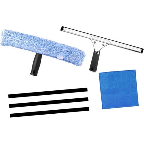 6-Piece Window Cleaning Kit: Squeegee and Microfiber Wiper, Multifunctional Microfiber Squeegee for Windows, Cars, and Bathrooms (1/5)