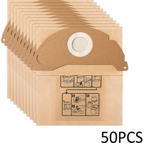50 Sacs pour Aspirateur Karcher WD2 MV2 6.904-322.0 WD 2.200 WD2250 A2004 A2054 A2099,Remplacement pour Aspirateur Karcher (1/4)