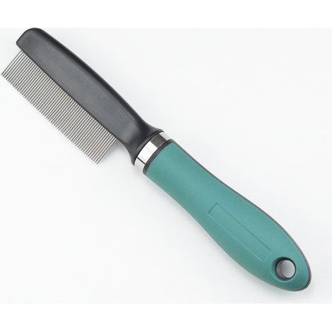 Peigne pour chat, vert, à dents plates, peigne à dents fines, 1 pièce, accessoires pour animaux, brosse de toilettage pour chat-Chrom (1/5)