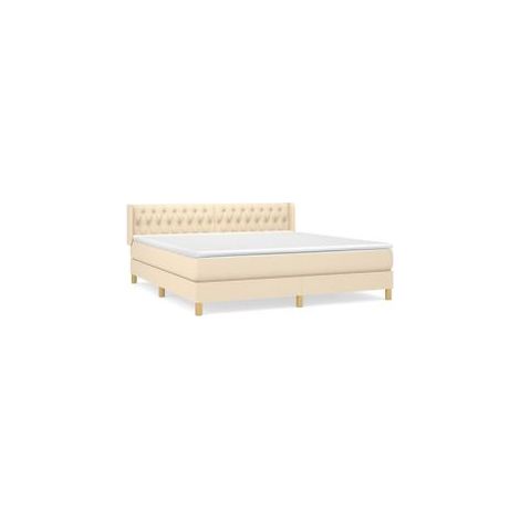 Sommier à lattes de lit avec matelas Crème 180x200 Tissu (1/5)
