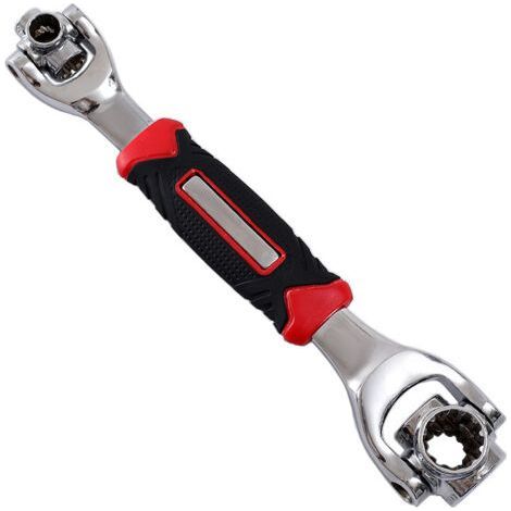8 in 1 Multi-Function Socket Wrench with 360 Degree Swivel Head 8-19mm, 7-19mm Universal Socket Wrench Spanner Tool for Furniture and Car Repair (1/5)
