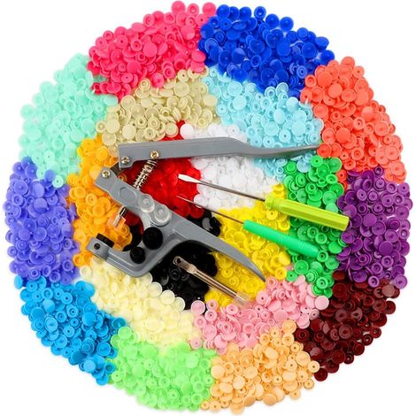 Alicates para broches + 400 piezas de broches T5-12 mm. Kit de alicates para broches T3, T5 y T8. Plástico multicolor (20 colores) + 30 bolsas de almacenamiento.