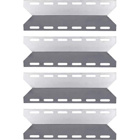 92341 44CM BBQ Diffuseur de Chaleur pour Nexgrill, Char-Broil, CosmoGrill avec Autres Modèles Flamme Gril, Acier Inoxydable Plaque Chauffante Pièces de Rechange, Paquet 4