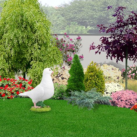 Estatua de paloma de resina blanca (Paloma decorativa para el hogar y el jardín) (1/5)