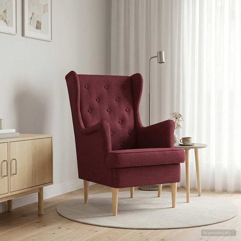vidaXL Poltrona Rosso Vino Tessuto