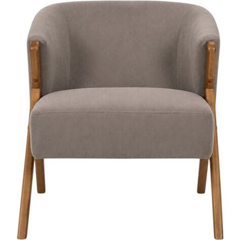 Fauteuil - HOME DECO FACTORY - Cotelet Jules - Confortable - Épuré - Marron (1/2)