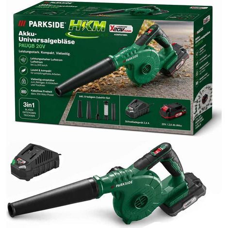 PARKSIDE 20 V Akku-Universalgebläser PAUGB, Laubbkäser mit Akku 2 Ah /Ladegerät