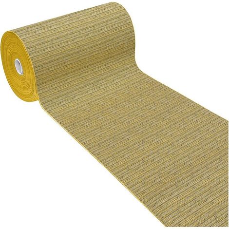 Tapis De Cuisine Coureur Antidérapant Absorbant Rayé Couleur Unie Jaune - 54x40 Cm (1/4)