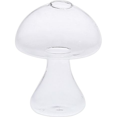 Vase de Decoration Vase Borosilicate Haute Resistance Mushroom Design 8x8x10cm Transparent et Epaisseur Accentuee (1/5)