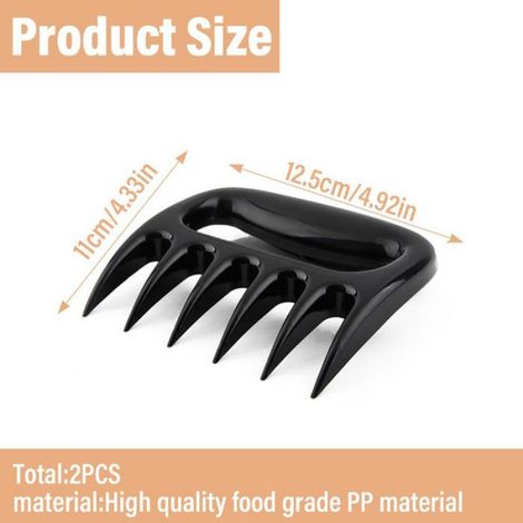 2 Pcs Griffes à Viande en Plastique Idéales pour Pulled Pork, Buf, Poulet - Accessoire BBQ Robuste et Pratique (1/5)