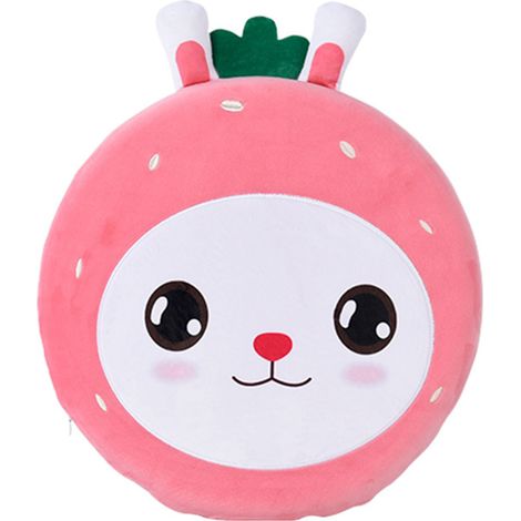 Coussin de sol rond, motif lapin fraise, doux et antidérapant, pour adultes. (1/5)